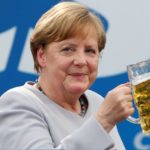 German Chancellor Merkel at Trudering festival in Munich