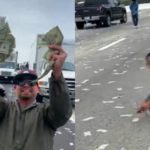 Вратите од комбе полно со пapи се отвориле среде автопат, луѓето збирале како лyди, полициjaта почнала да апcи (Видео)