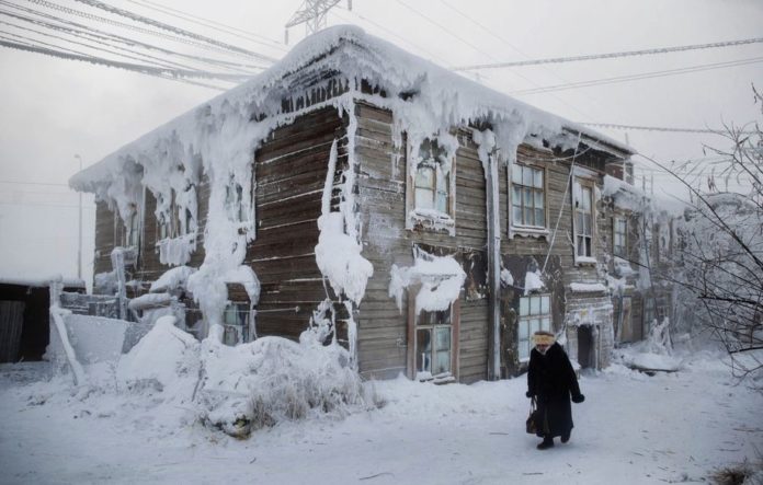 Yakutsk, which is considered to be the coldest city in the world, Russia - Jan 2014 n