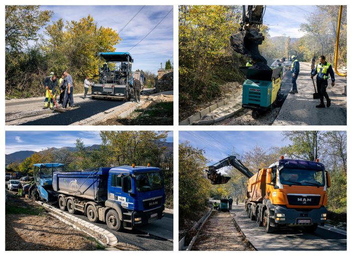 (ФОТО) Се асфалтира патот до битолско Буково