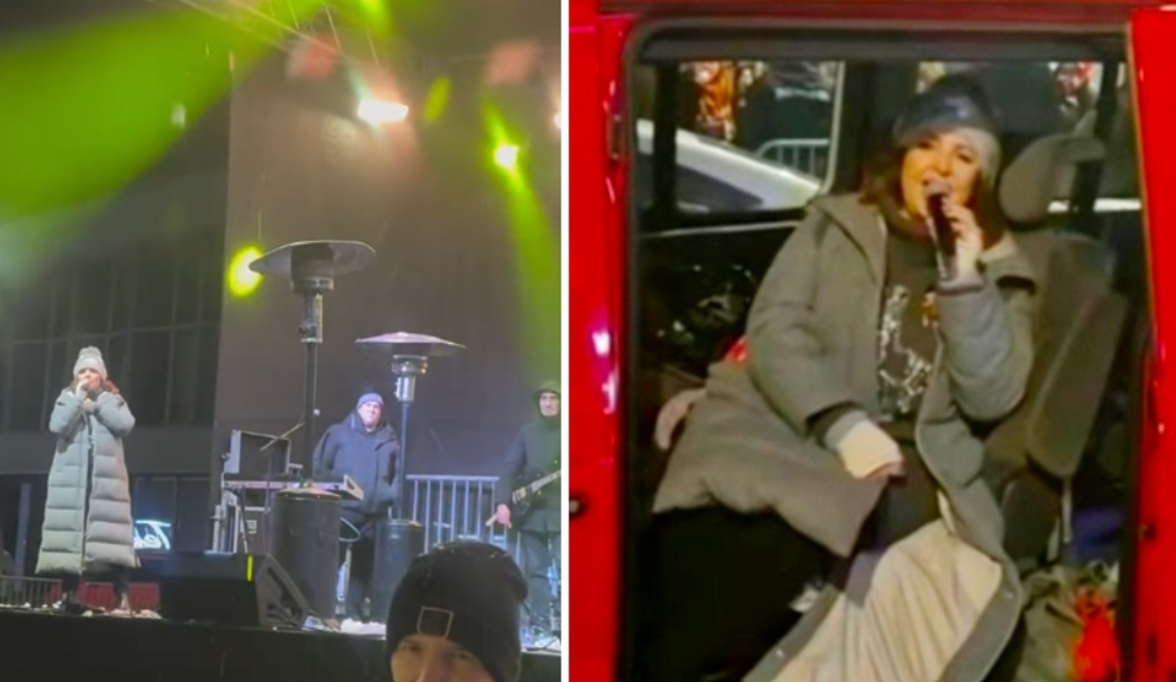 Концерт на Ана Бекута во Чачак: Демонстранти ја гаѓаа со снежни топки, таа продолжи да пее од комбе (ВИДЕО)