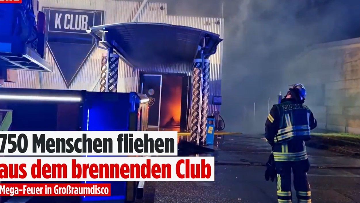 Пожар пеплоса цела дискотека во Германија – внатре имало 750 луѓе, нема жртви (ВИДЕО)